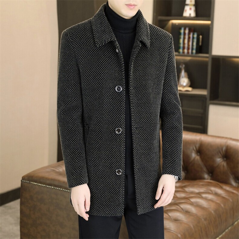 秋冬新款高品质毛呢大衣中长款鹅绒内胆外羽绒服男D228P220,男装羽绒服,电商B226-2（原B217-2）