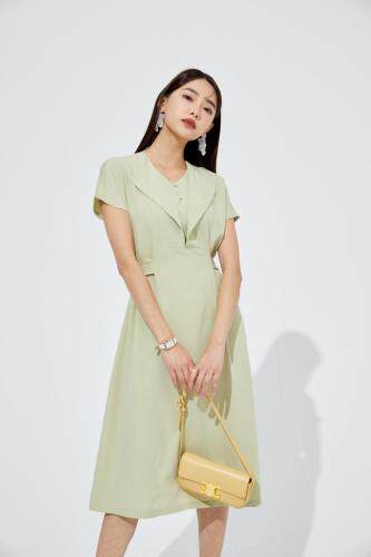 双领设计连衣裙，女装连衣裙，M&VC