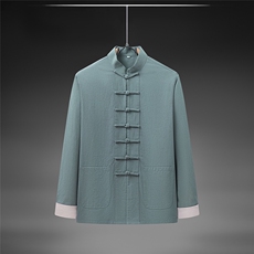 春秋季风纯棉纯色长袖立领唐装中式汉服DF890-P58，男装民族服装，星座1206（原A206）