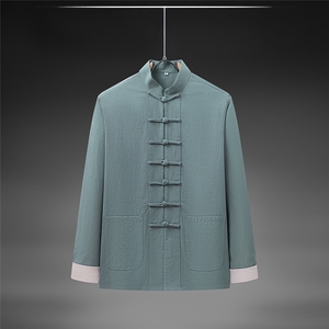 春秋季风纯棉纯色长袖立领唐装中式汉服DF890-P58图片