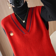 2025年秋季马甲时尚百搭通勤简约休闲V领马甲，女装马甲，大美人包芯纱店