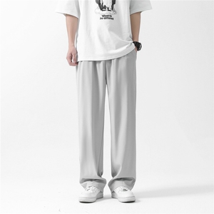 夏季新款男冰丝裤卫裤宽松直筒休闲裤港风九分裤，男装休闲裤，电商A168