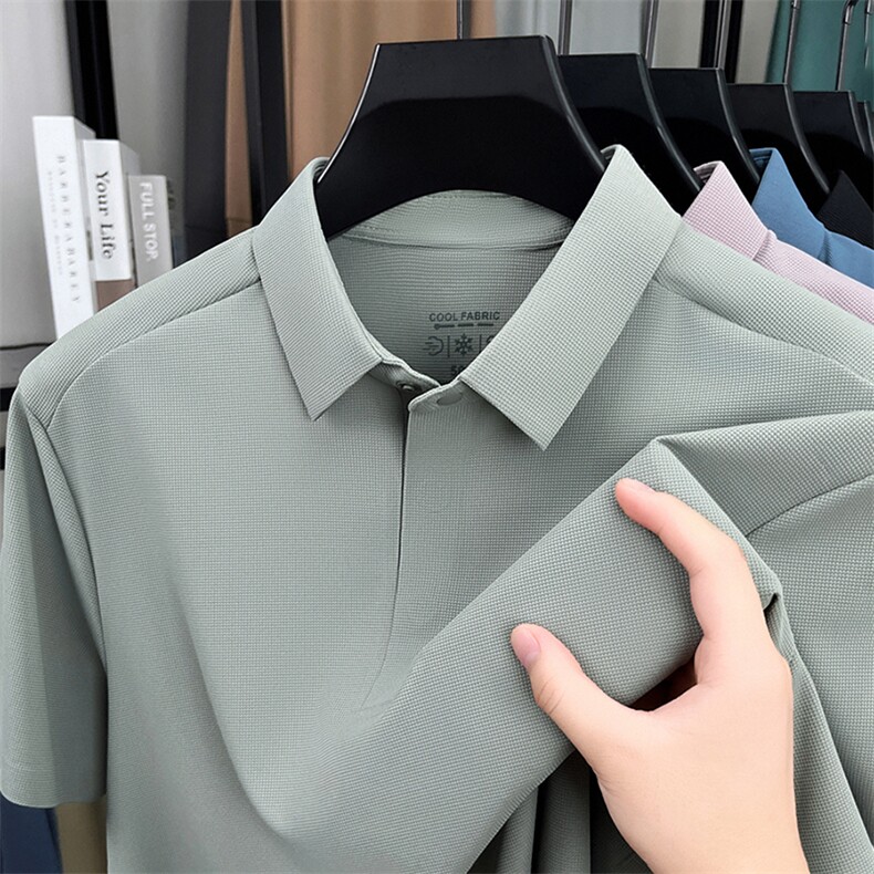 ZZ9308夏季新款男士翻领T恤锦氨全无痕短袖polo体恤，男装T恤，电商B360