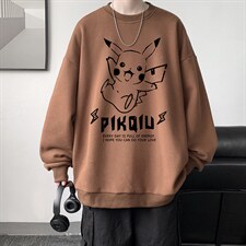 圆领卫衣男大码加厚加绒长袖t恤男S6078-P28加绒款-P33，男装卫衣，电商A040