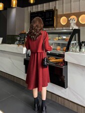 【秋季新款】连衣裙两件套小西装外套，女装连衣裙，笑思源