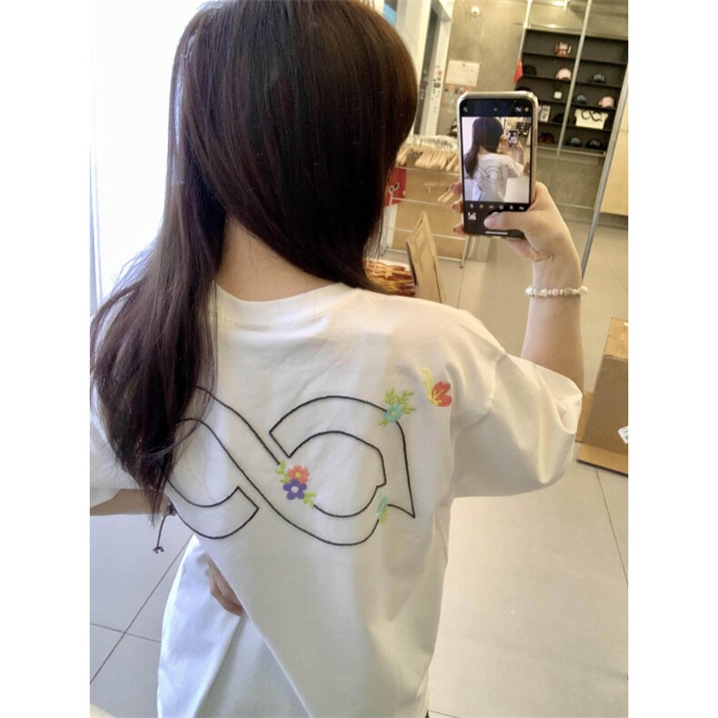 H0664-P35新款宽松时髦夏季短袖印花t恤女图片