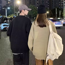 美式圆领毛衣男慵懒风休闲鹿毛绒针织衫M5541P53，男装针织衫/毛衣，星座1116-2