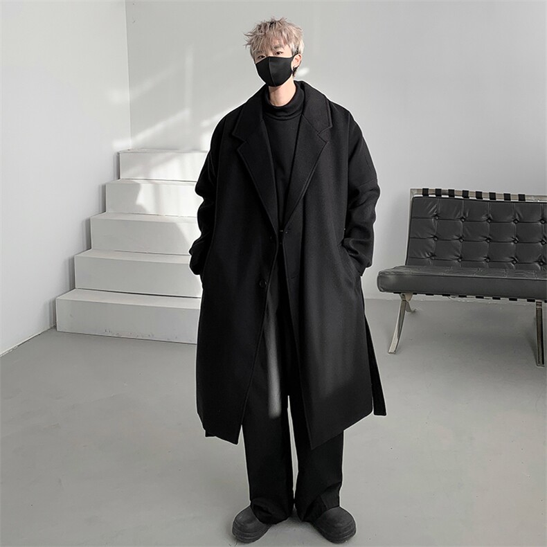 英伦气质毛呢大衣男中长款呢子风衣英伦雅痞男装外套MN9568/P100，男装风衣，电商B316