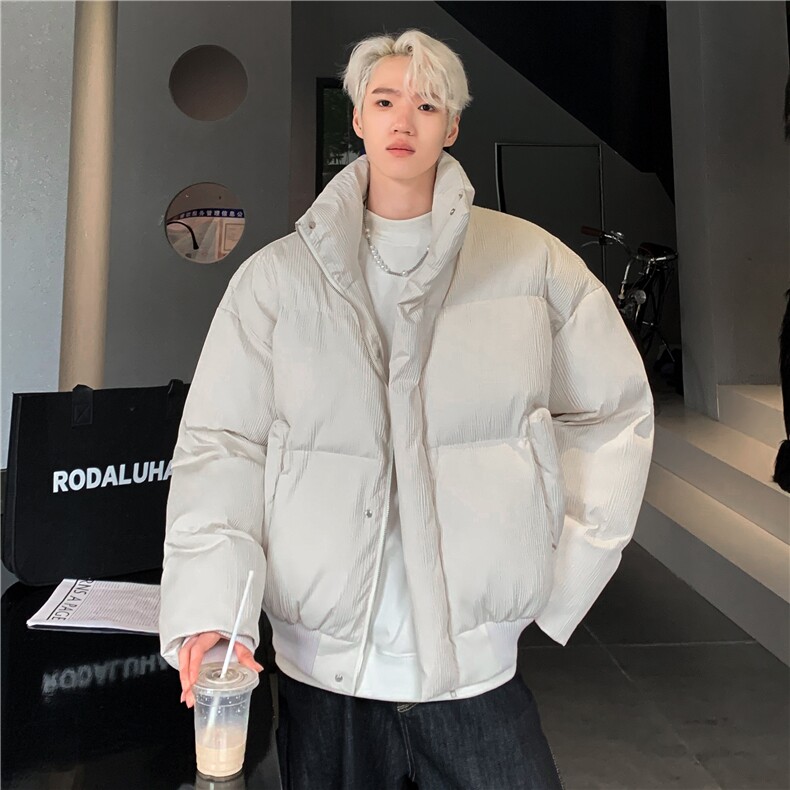 现货肌理感棉衣男冬季美式复古加厚保暖棉服宽松压褶棉袄外套MY98,男装棉衣,电商C307