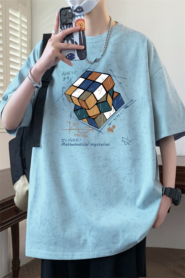 ！2026夏季新款男士小碎花印花短袖T恤情侣半袖T2565特P25,男装T恤,电商B220