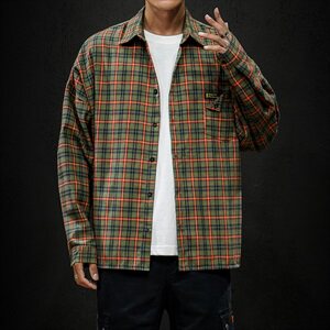 204-CS06-P45 黑强 自制短袖衬衫男短袖ins潮牌休闲宽松格子衬衣图片