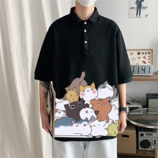 PL57162-P35翻领短袖polo衫男大码胖子半袖t恤男有领保罗衫模特，男装Polo衫，电商A040