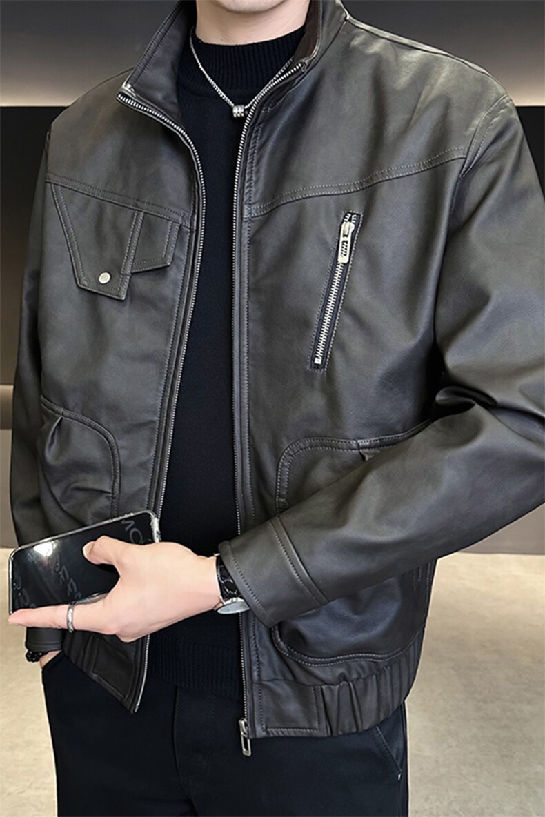 52071-M-4XL-P155店主风秋季翻领男士机车重工潮牌拉链皮衣外套男,男装皮衣,电商B255