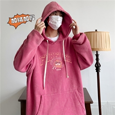 新款秋冬港风宽松连帽套头卫衣X5665-常规P70控88-加绒P80控98，男装卫衣，电商A061-1