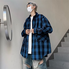 衬衫男韩版潮流长袖格子痞子帅气2023秋季新款ins外套CY528-P45，男装衬衫，星座412-3