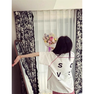 H0819-P35 印花+打网纯棉220克休闲宽松短袖t恤图片