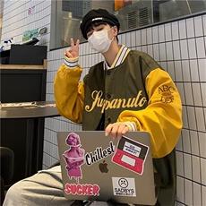 男秋季外套潮牌街头棒球服夹克外套双层J227P40，男装夹克，星座1116-2