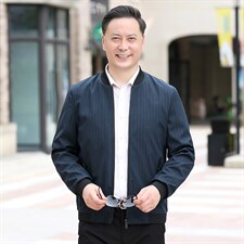 B-N9935男士2023年秋季新款长袖中老年休闲拉链夹克棒球领潮流P58，男装夹克，电商B360