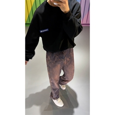 B221美式ins高街小众休闲提花直筒牛仔裤LK24379-特P52控88，男装牛仔裤，电商B221