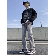 现货春款微喇复古弹力牛仔裤715-6-BK01P50（S-5XL），男装牛仔裤，星座715-6