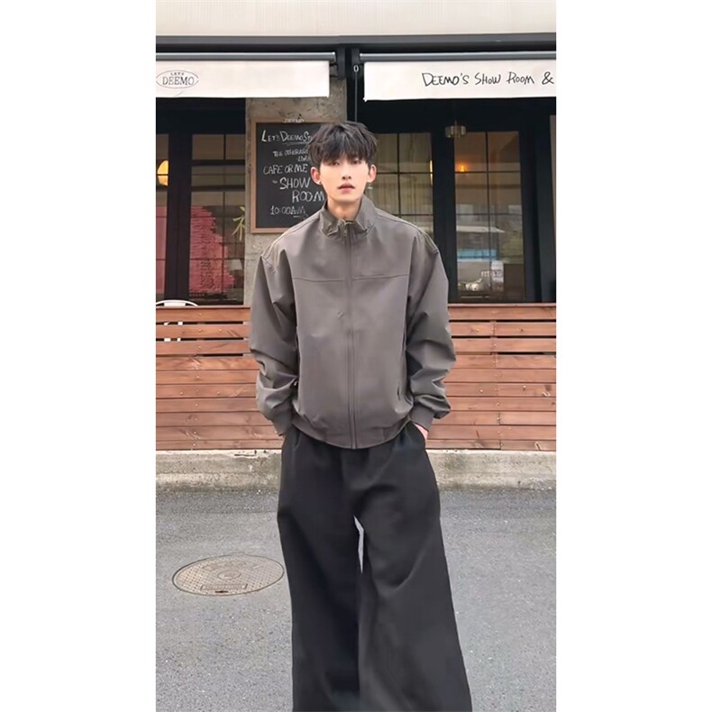 26春装新款美拉德立领飞行夹克boxy廓形休闲百搭外套上衣JK6500,男装夹克,电商A486