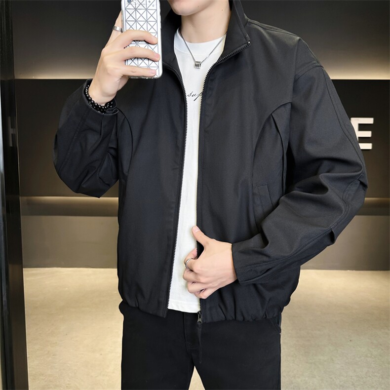 现货美式蝙蝠袖立领夹克外套男2026新款短款外套JK02636-P75,男装夹克,星座308B-2