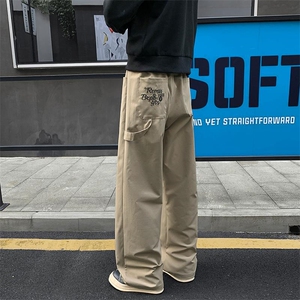 痞帅高街刺绣直筒休闲裤男痞帅大码百搭工装裤K24106-特P35控68