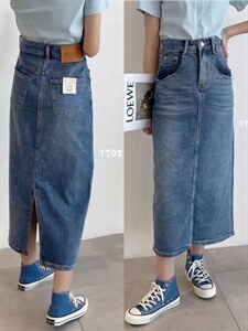 【现货】后开衩牛仔半身长裙,其它,衣邸