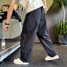 W691-P68夏季个性宽松阔腿弯刀裤纯色百搭潮流休闲裤速干裤男，男装休闲裤，电商A368