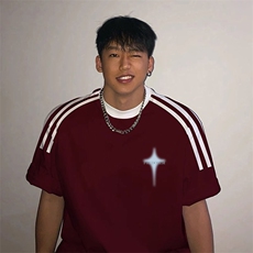 夏季美式高街重磅纯棉三条杠织带撞色男女短袖T恤ZD313-特P30，男装T恤，电商A486