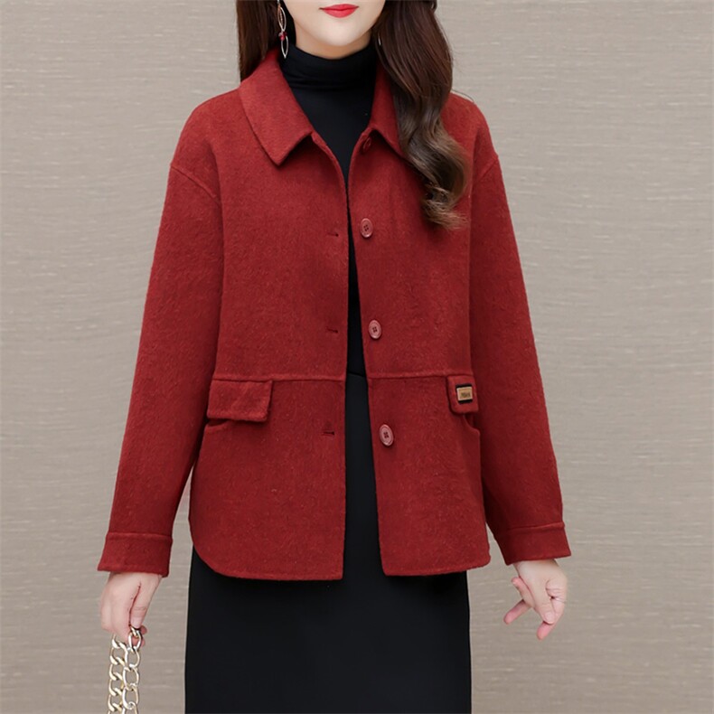 时尚新款双面羊毛短外套显瘦百搭气质女装大衣，女装毛呢外套，拾衣