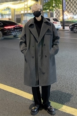 流行百搭毛呢大衣男中长款呢子风衣英伦雅痞男装外套MN9571/P100，男装风衣，电商B316