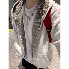 双面穿外套春秋情侣宽松开衫连帽卫衣男1018P56，女装短外套，星座410-2