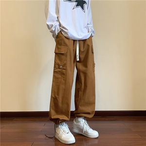 新品秋冬美式工装裤子男潮牌直筒宽松阔腿裤束脚休闲裤KZ3001-P50图片