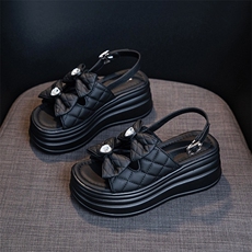 厚底凉鞋女2024夏季新款增高时尚百搭松糕罗马沙滩鞋小个子女鞋，女鞋凉鞋，电商A223