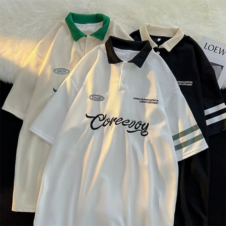 美式polo衫男潮牌珠地棉宽松翻领卫衣Y06P30,男装Polo衫,星座1116-2