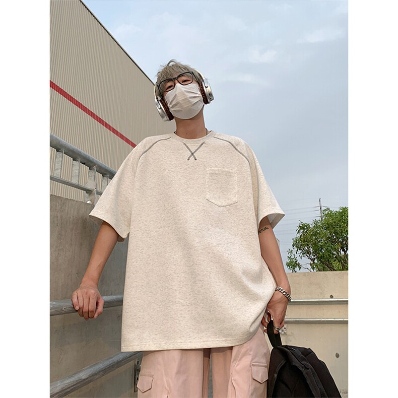 夏季明线插肩哈苏线潮牌宽松短袖休闲运动T恤T3657-特价P25,男装T恤,电商A007