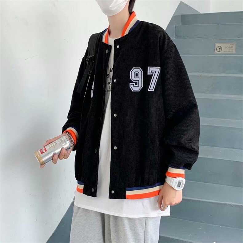 韩版春休闲百搭新款宽松上衣ins港风数字印花外套夹克W1284-P45,男装夹克,星座512-2