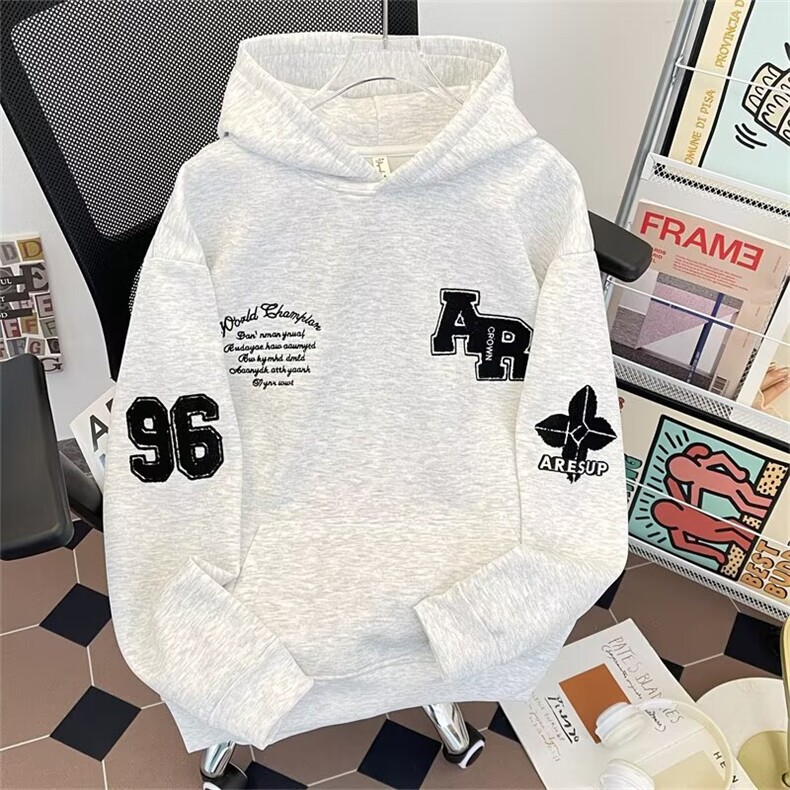 W10543-P53自家图现货美式潮流气质连帽刺绣卫衣外套,女装短外套,星座1608