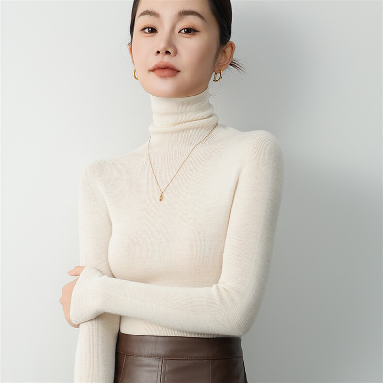 秋冬季羊毛高领扬子纱简约内搭休闲羊毛衫，女装羊毛衫，挚尚羊绒