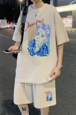 ！2024夏季新款潮牌华夫格短袖套装学生半袖一套HTZ20P50，男装T恤，电商B220