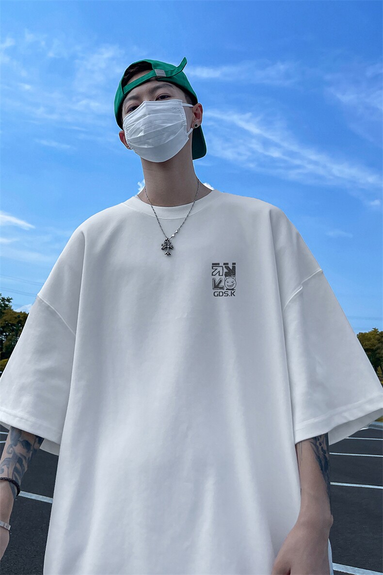 已注册/夏季外景纯棉潮大码短袖T恤男生宽松圆领体恤DT9689/P25,男装T恤,电商B316