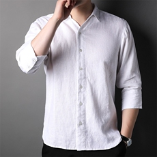F82291钱塘2020-1百搭合身中年男士休闲时尚简约短袖衬衫P102，男装T恤，钱塘207-1