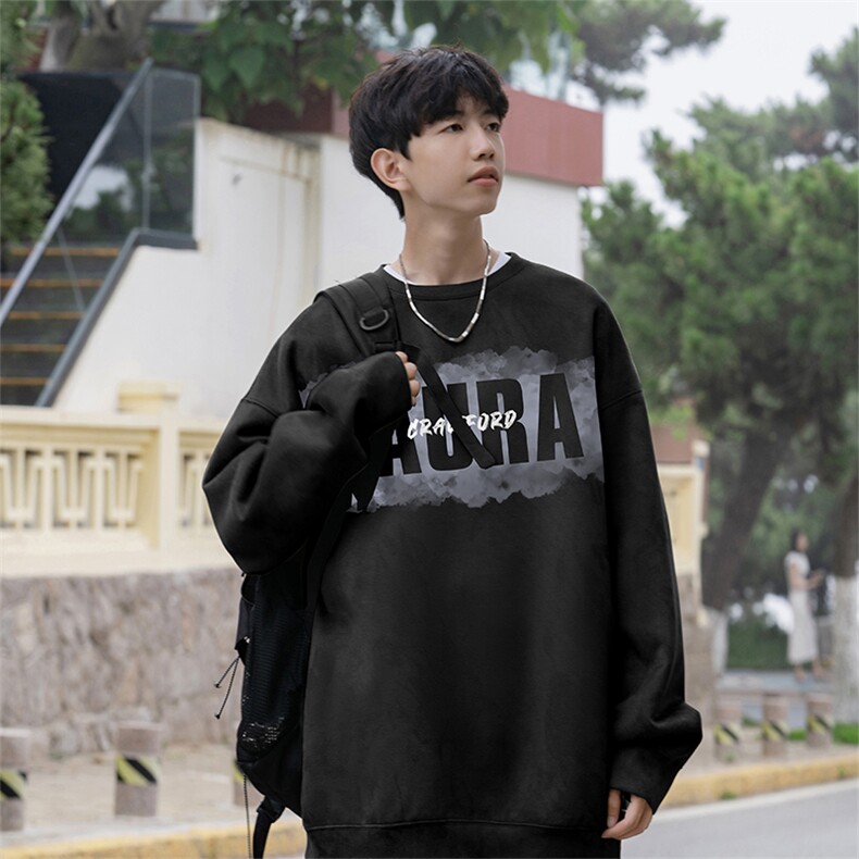 2025秋季男潮流休闲wyjp4378卫衣圆领麂皮绒特p35控69,男装卫衣,星座605(原A050)