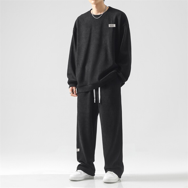加绒休闲垂顺重磅条绒套装TZ813-常规特批98加绒特批118,男装休闲套装,星座718