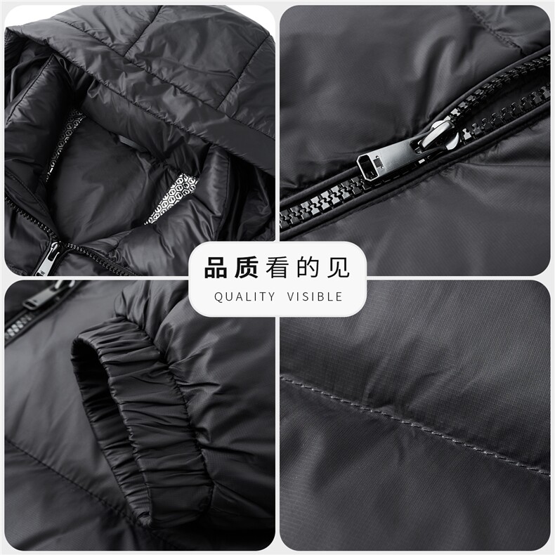 2025新款冬季男士连帽短款90%白鸭绒羽绒服大衣加厚羽绒服外套,男装羽绒服,钱塘723