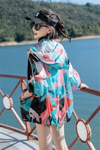 印花防晒衣女短款夏季轻薄款2025夏季新款宽松透气防晒服风衣外套图片