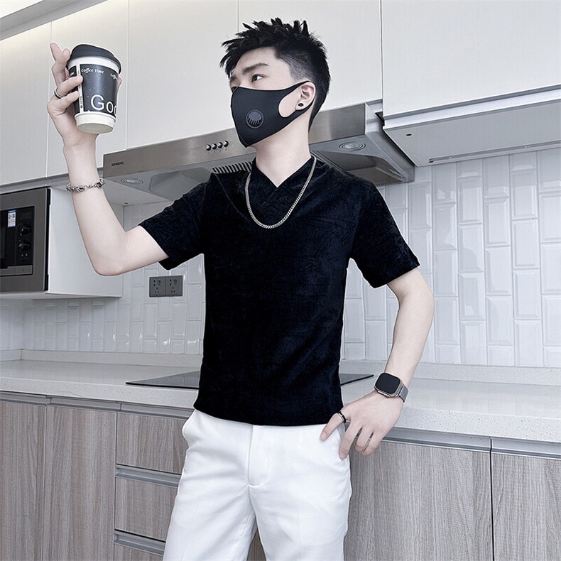 短袖T恤男春夏季修身打底衫社会小伙301C-DT76-P58控78,男装T恤,星座301C（原B323）