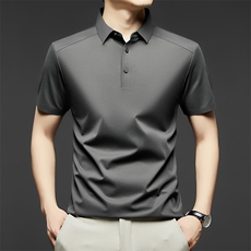 2025舒适百搭男士polo领短袖简约通勤，男装T恤，鼎晴羊绒