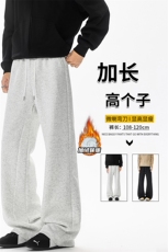 加绒加厚重磅卫裤男微喇美式高街190直筒弯刀裤休闲裤子KZ070P50，男装休闲裤，电商B312